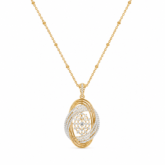 Ethereal Swirl Diamond Statement Pendant