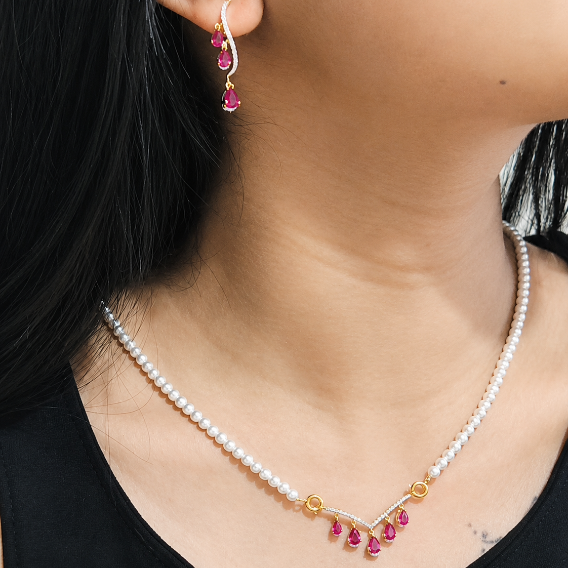 The Pear Cascade Mangalsutra Set