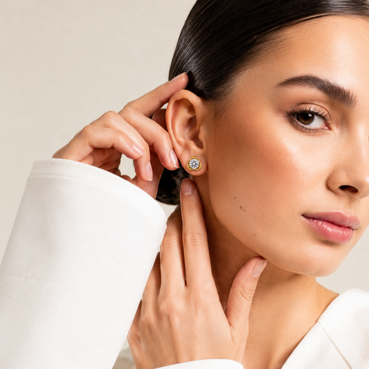 Petal Solitaire Diamond Studs