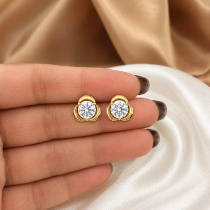 Petal Solitaire Diamond Studs