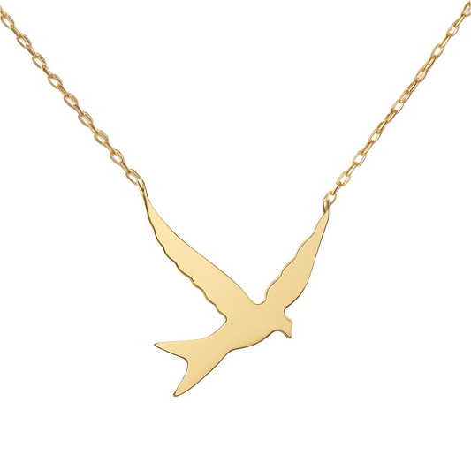 Flying Bird Signify Free Soul Gold Pendant
