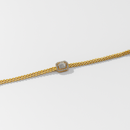 Emerald Gold and Diamond Chain Bracelet
