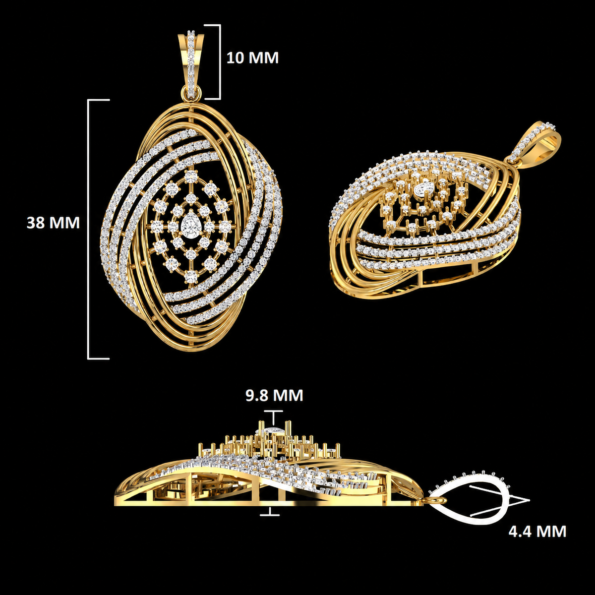 Ethereal Swirl Diamond Statement Pendant