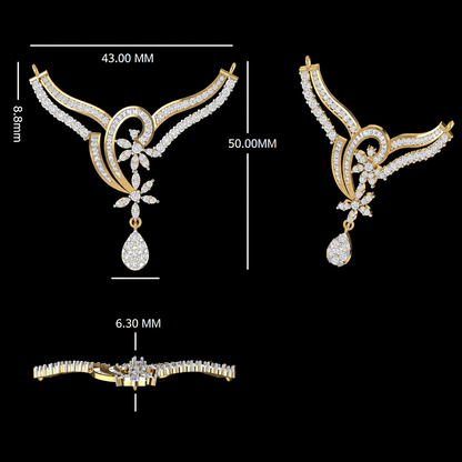 The Floral Swirl Heritage Diamond Mangalsutra Pendant