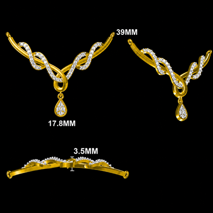Graceful Intertwined Serpentine Diamond Mangalsutra Pendant