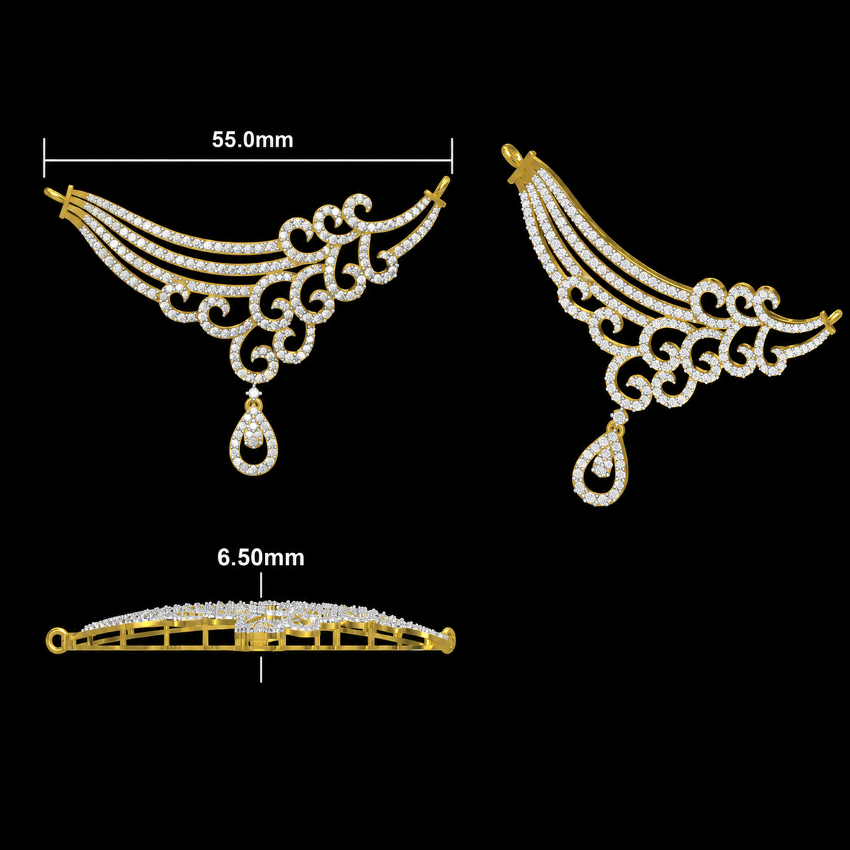 The Heritage Swirl Diamond Mangalsutra Pendant