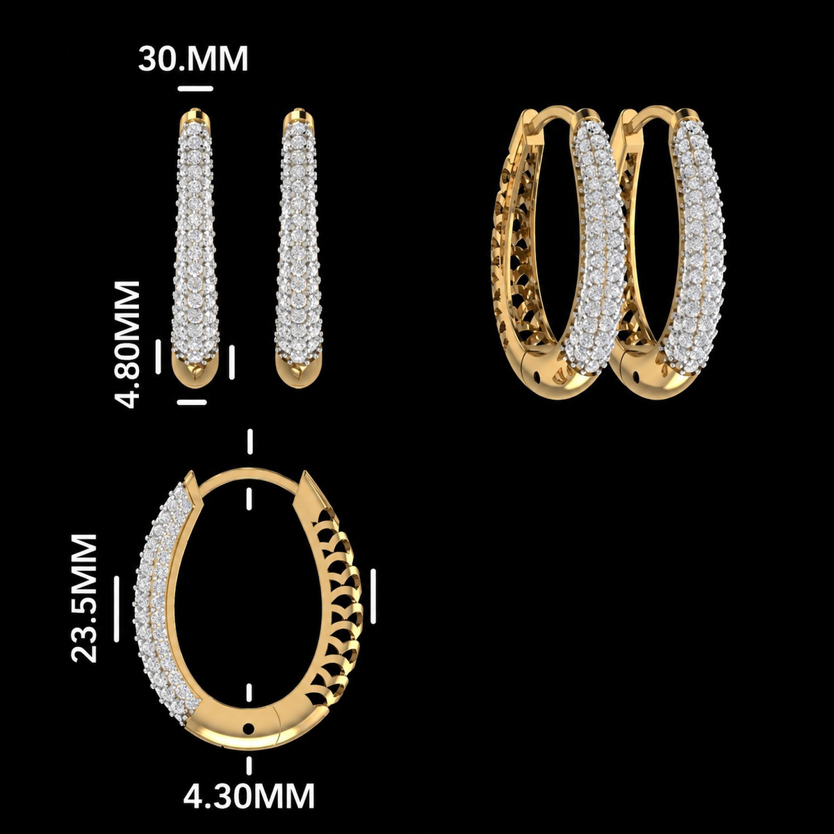 The Luminary Pavé Arch Diamond Hoop Earrings