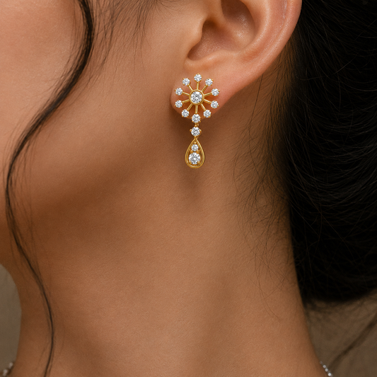 The Articulate Flora Statement Diamond Earrings