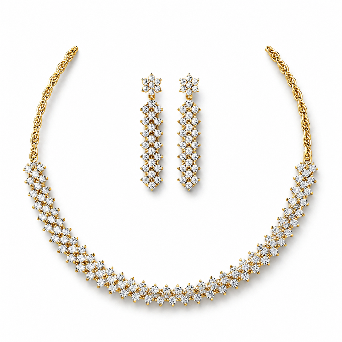 Eternal Petal Diamond Necklace & Earring Suite