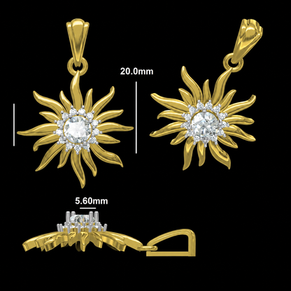 "Surya Aavahan" Divine Radiant Sunburst Pendant