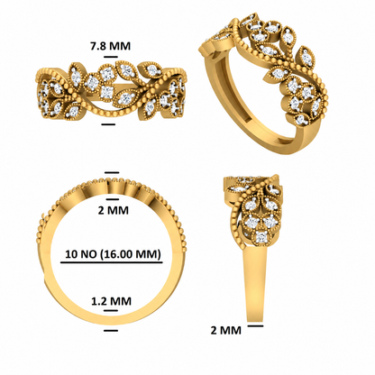 Intricate lead-inspired floral designer Ring