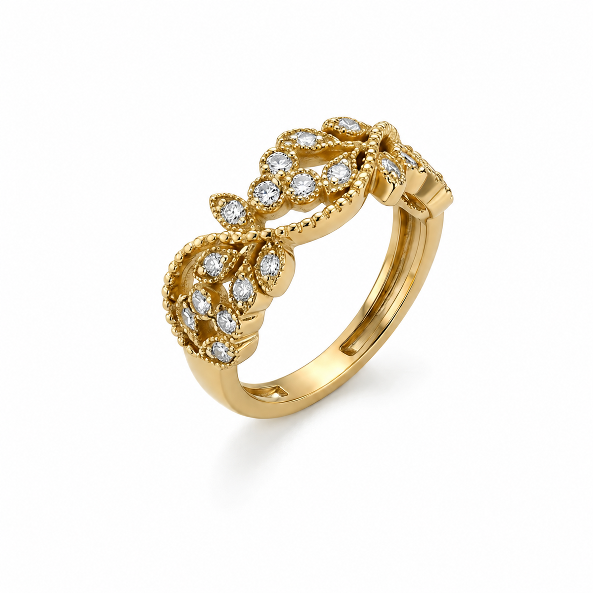 Intricate lead-inspired floral designer Ring