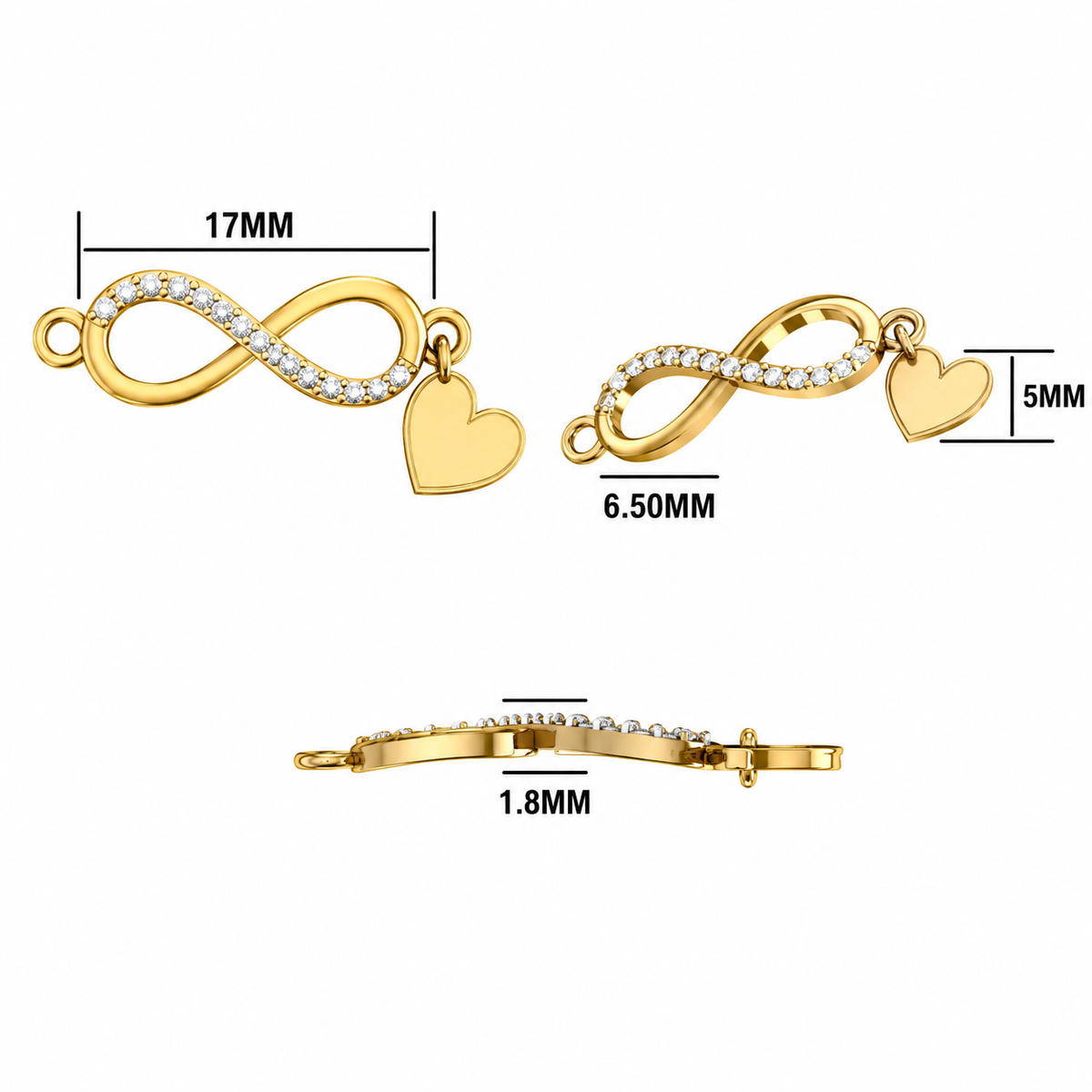Eternal Heart Embrace Diamond Infinity Mangalsutra Bracelet