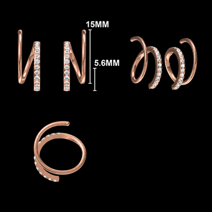 Modern Twisted Diamond Hoop Earrings