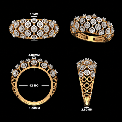 Artisan Vintage Interlace Diamond Band Ring