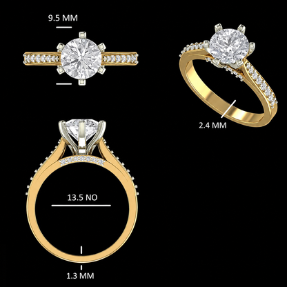Eternal Solitaire Pave Engagement Ring