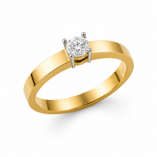 Timeless Solitaire Comfort Band Ring