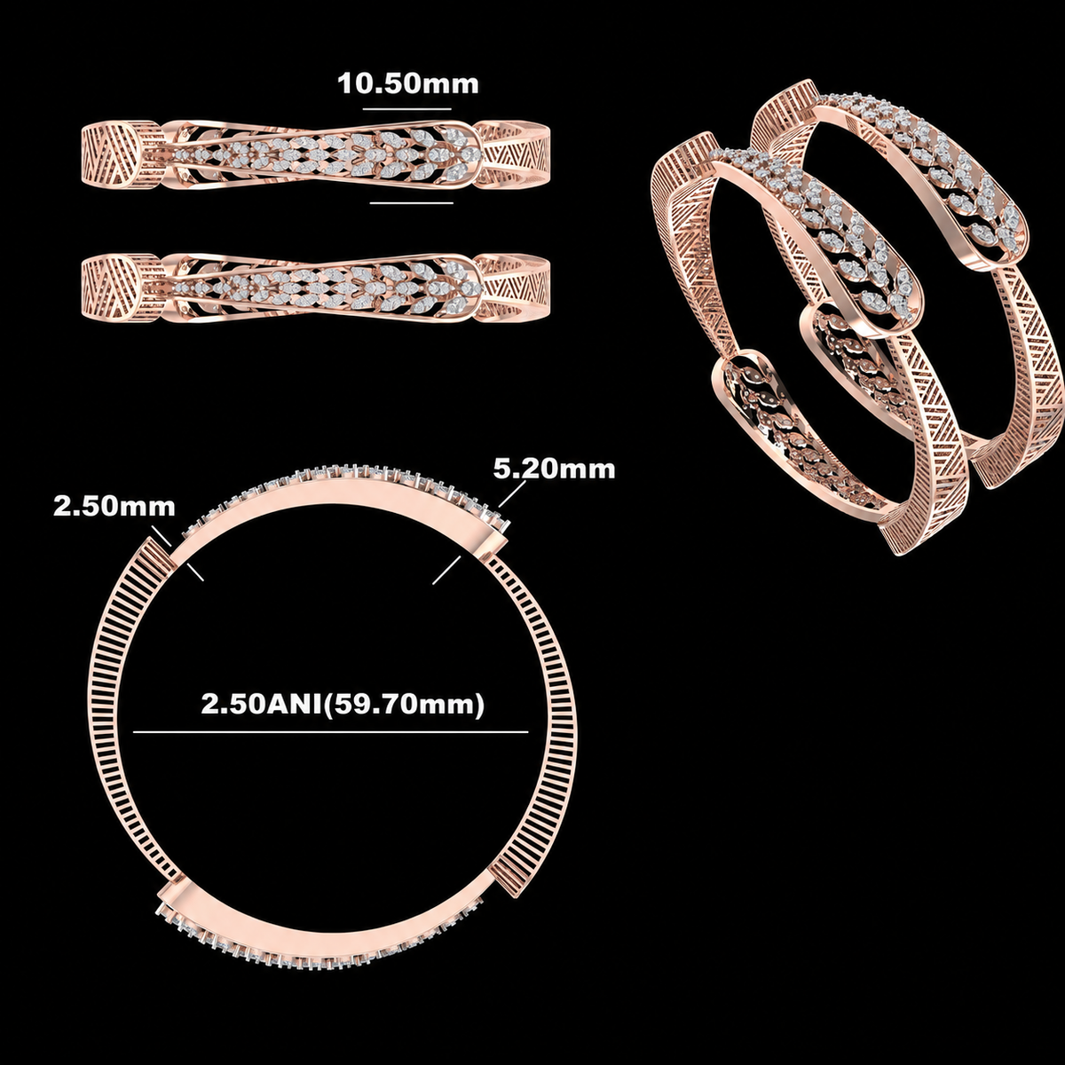 The Artisan Leaf-Work Gold Bangle