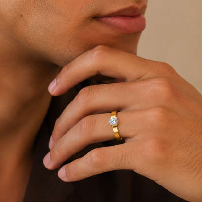 Timeless Solitaire Comfort Band Ring