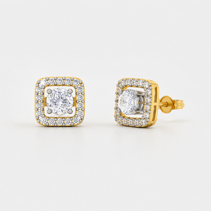 Radiant Square Halo Studs