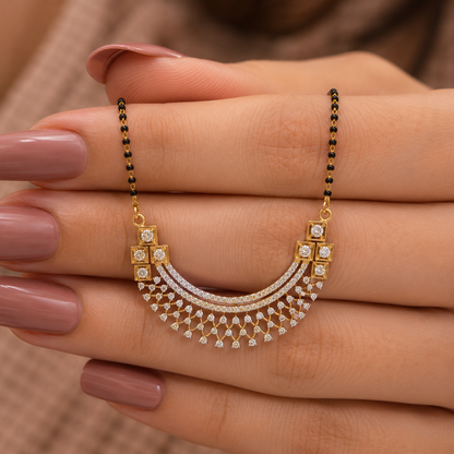 The Regal Lattice Horizon Diamond Mangalsutra Pendant