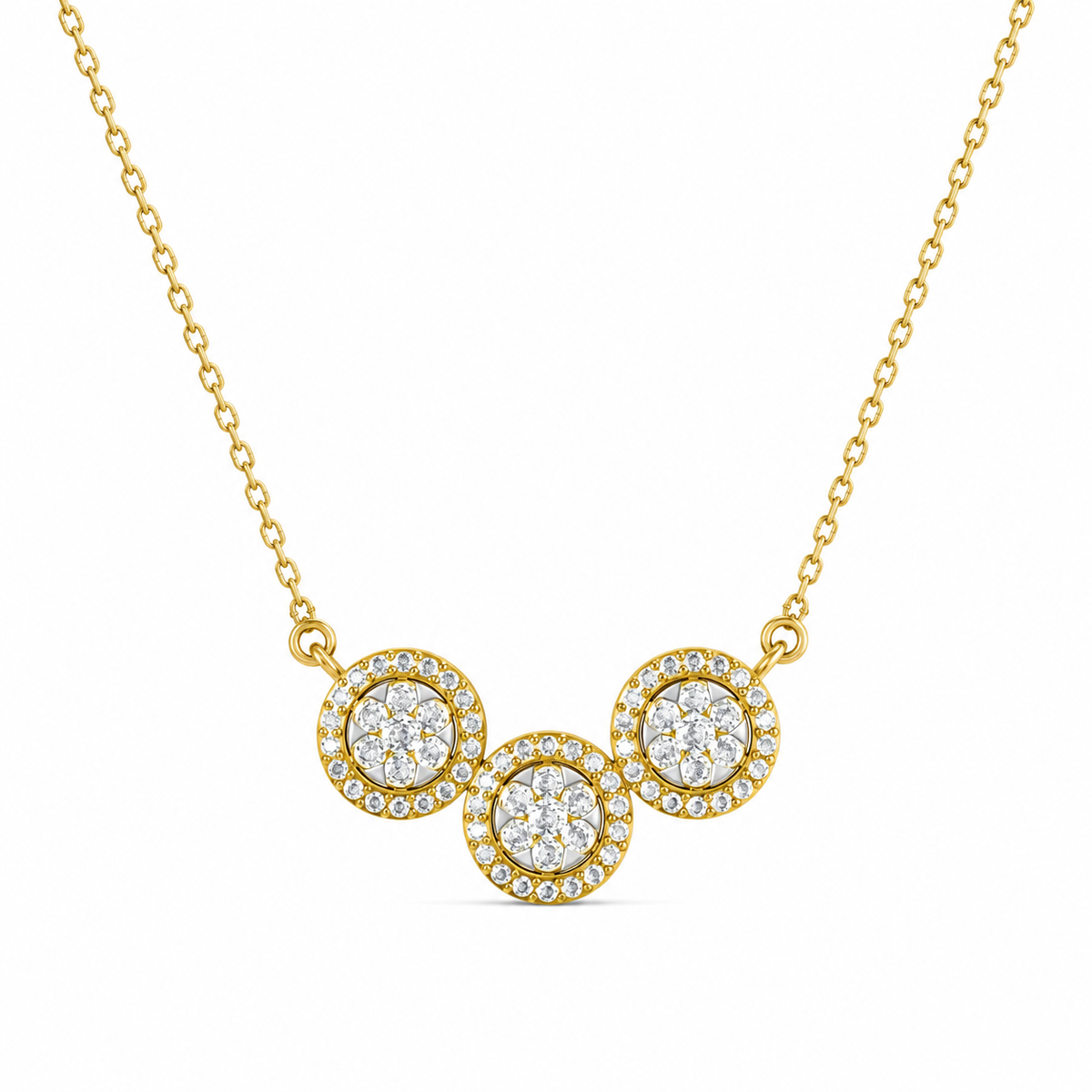 The Celestial Trio Floral Diamond Pendant