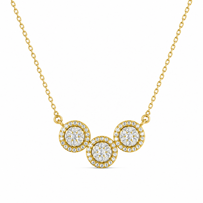 The Celestial Trio Floral Diamond Pendant