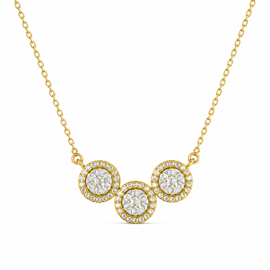 The Celestial Trio Floral Diamond Pendant