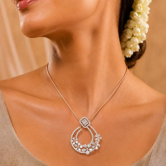 The Royal Bloom Architectural Diamond Statement Pendant