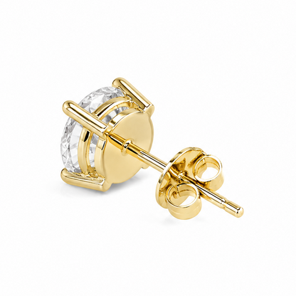 Classic Round Solitaire Diamond Stud Earrings