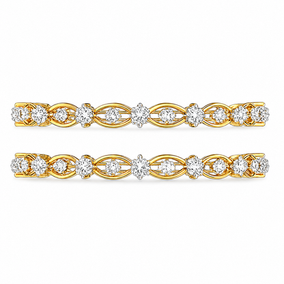 Floral Radiance Diamond Bangle