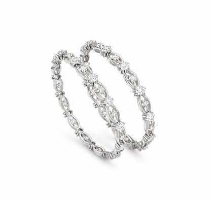 Floral Radiance Diamond Bangle