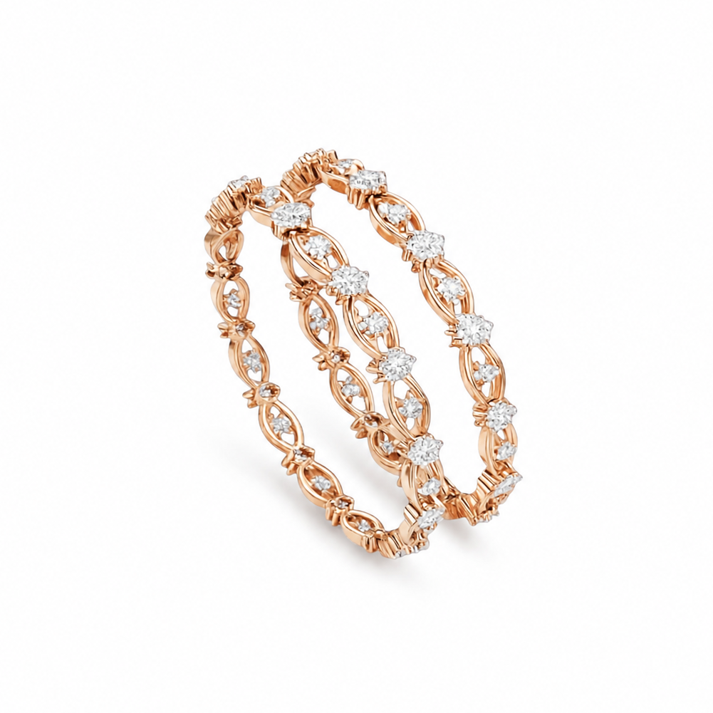 Floral Radiance Diamond Bangle