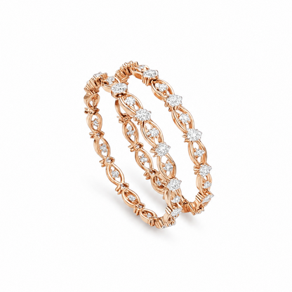 Floral Radiance Diamond Bangle