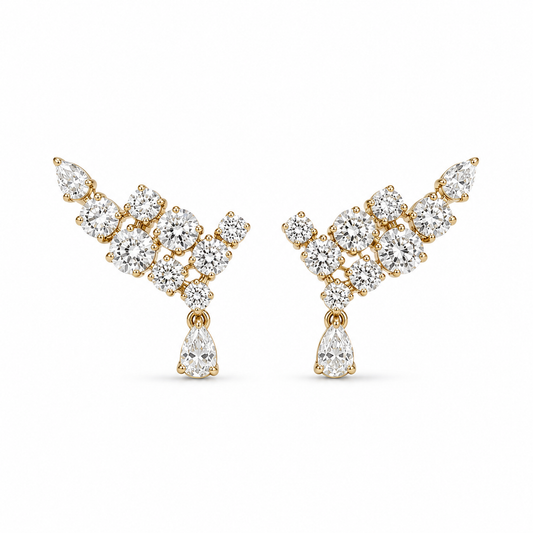Cluster Elegance Diamond Jhumka Earrings