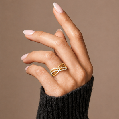 Infinity Diamond Crossover Ring