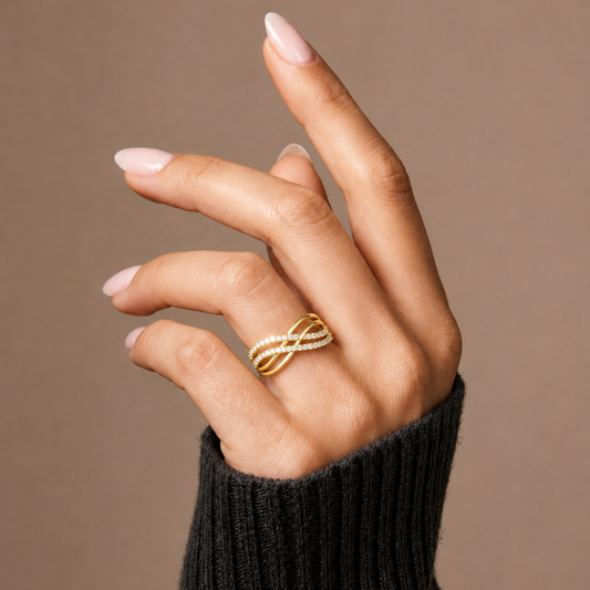 Infinity Diamond Crossover Ring