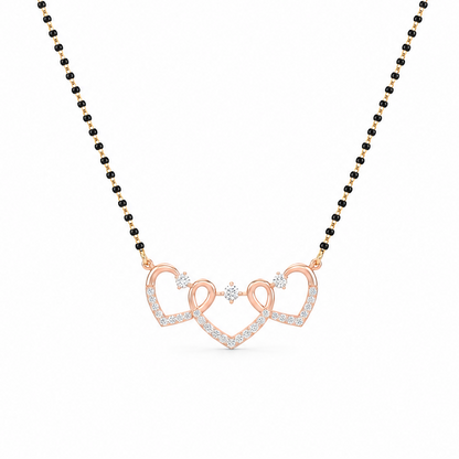 Heart Interlink Diamond Mangalsutra Pendant