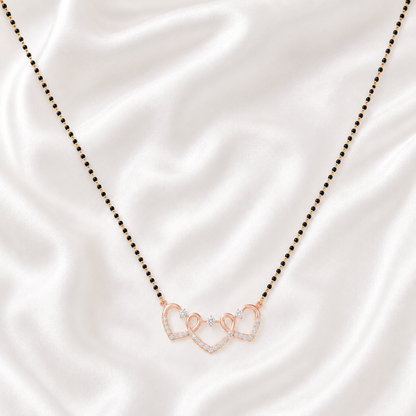Heart Interlink Diamond Mangalsutra Pendant