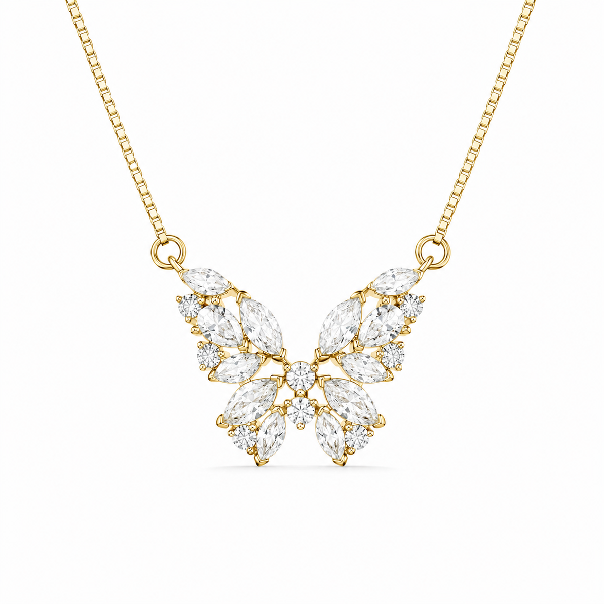 Marquise Cut Butterfly Statement Pendant
