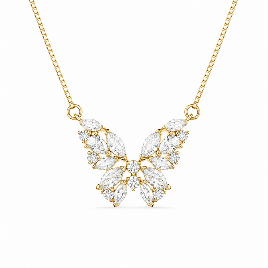Marquise Cut Butterfly Statement Pendant
