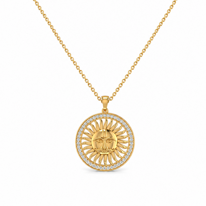 Sun Motif Diamond Pendant