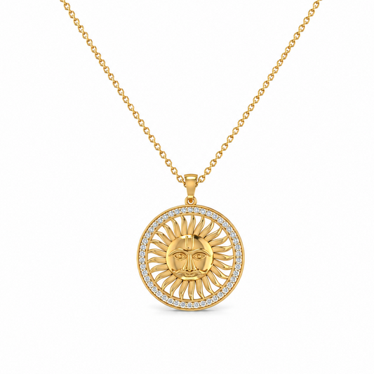 Sun Motif Diamond Pendant