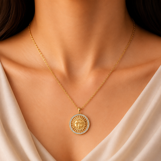 Sun Motif Diamond Pendant