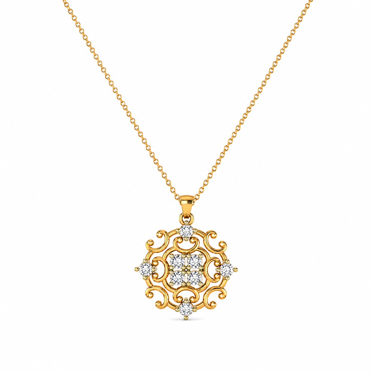Vintage-Inspired Filigree Diamond Pendant