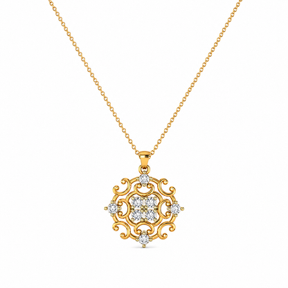 Vintage-Inspired Filigree Diamond Pendant
