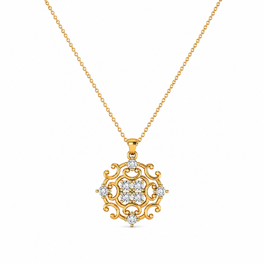Vintage-Inspired Filigree Diamond Pendant