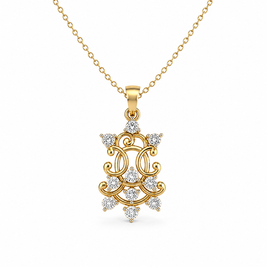 Ornate-designed Diamond Pendant