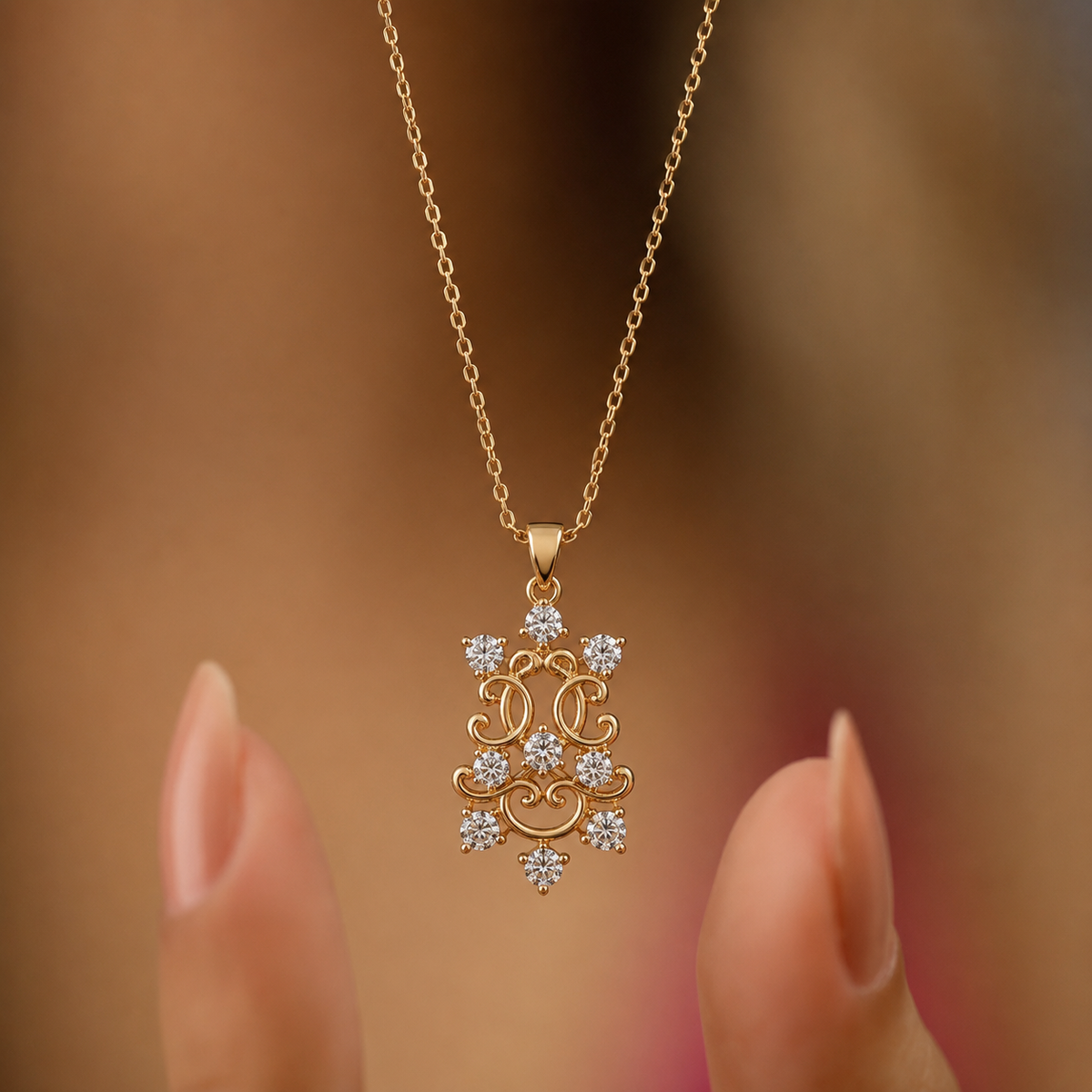 Ornate-designed Diamond Pendant