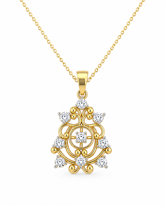 Vintage Design Inspired Diamond Pendant